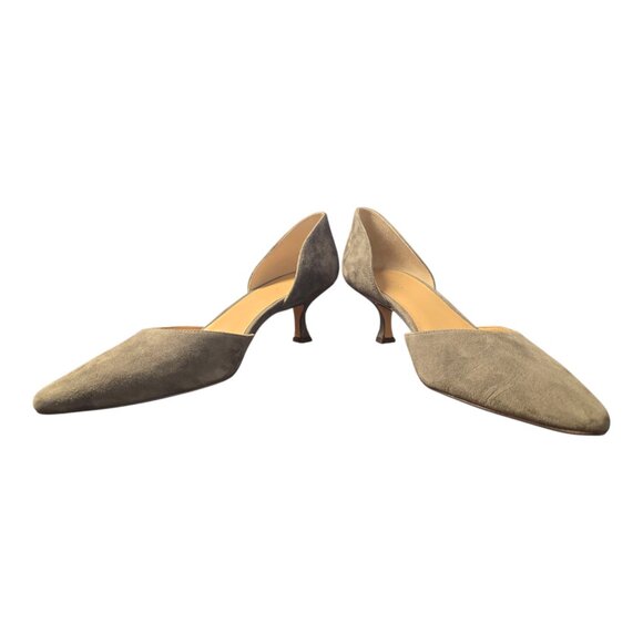 Share Ann Taylor Women's Gray Suede CutOutbNip Toe Kitten Heel Pumps sz 8M - Picture 7 of 7